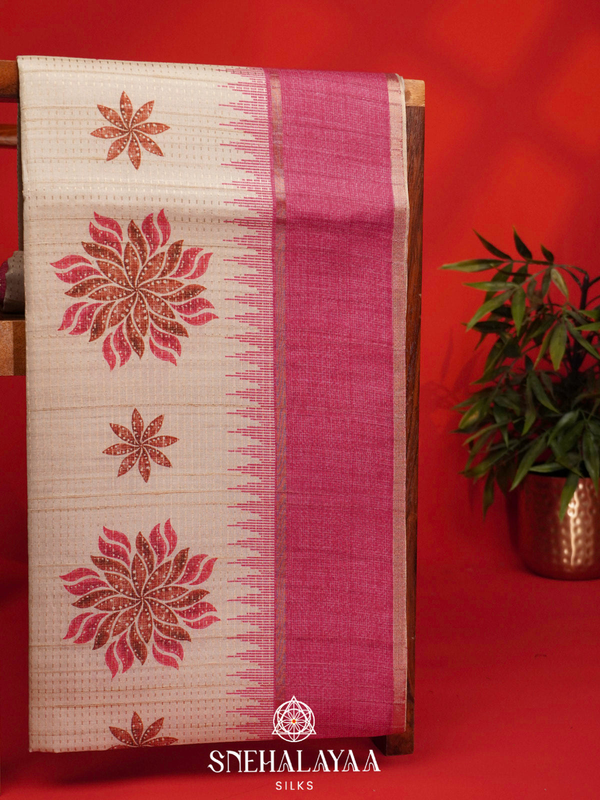 Cream Tussar Saree