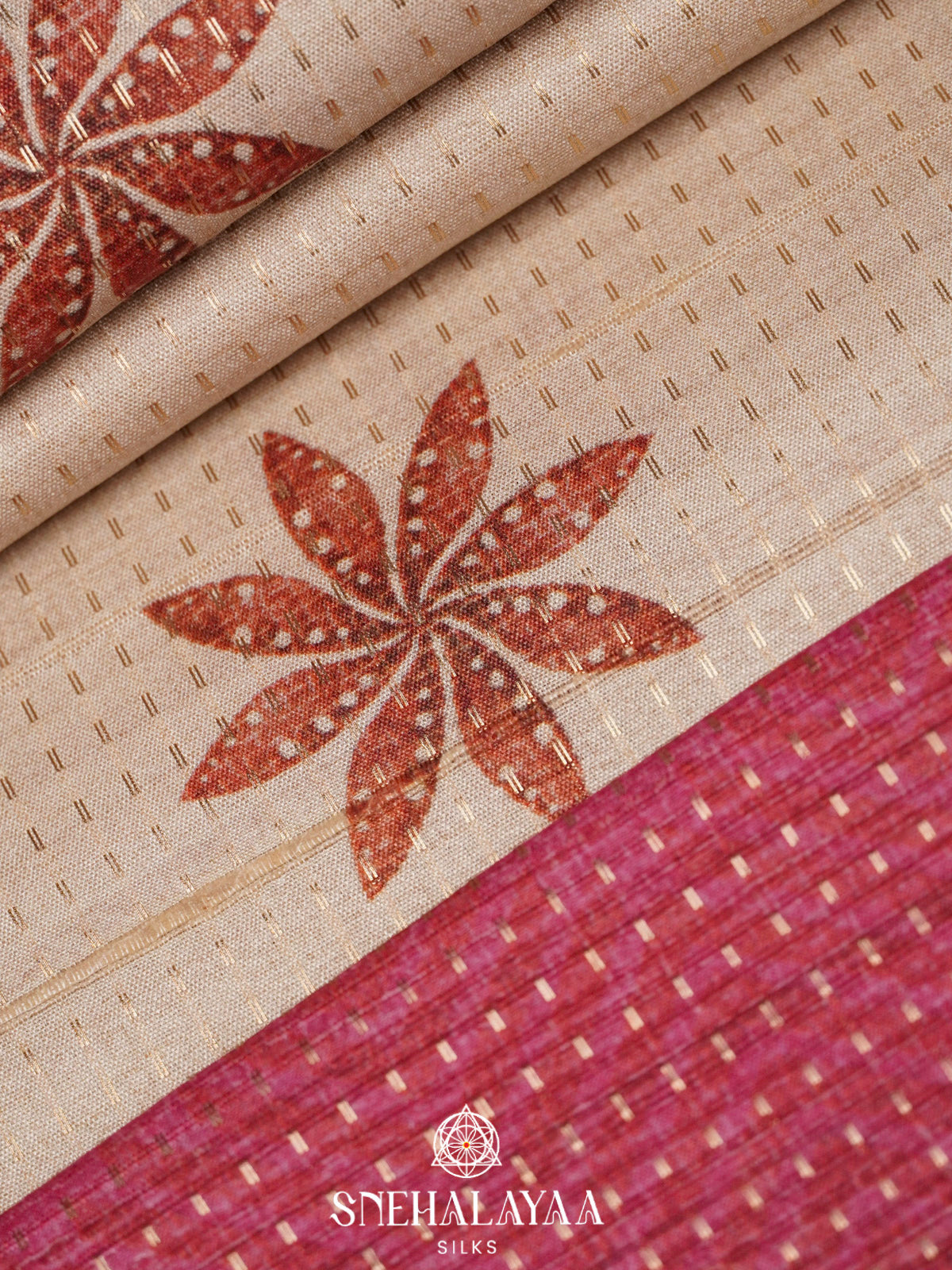 Cream Tussar Saree