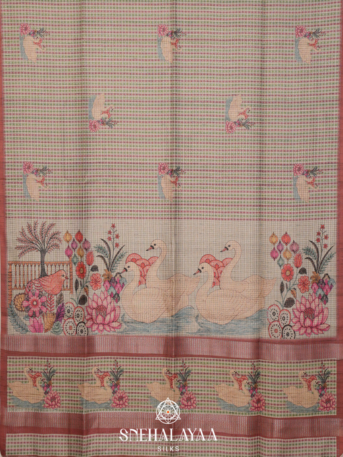 Multicolour Tussar Saree