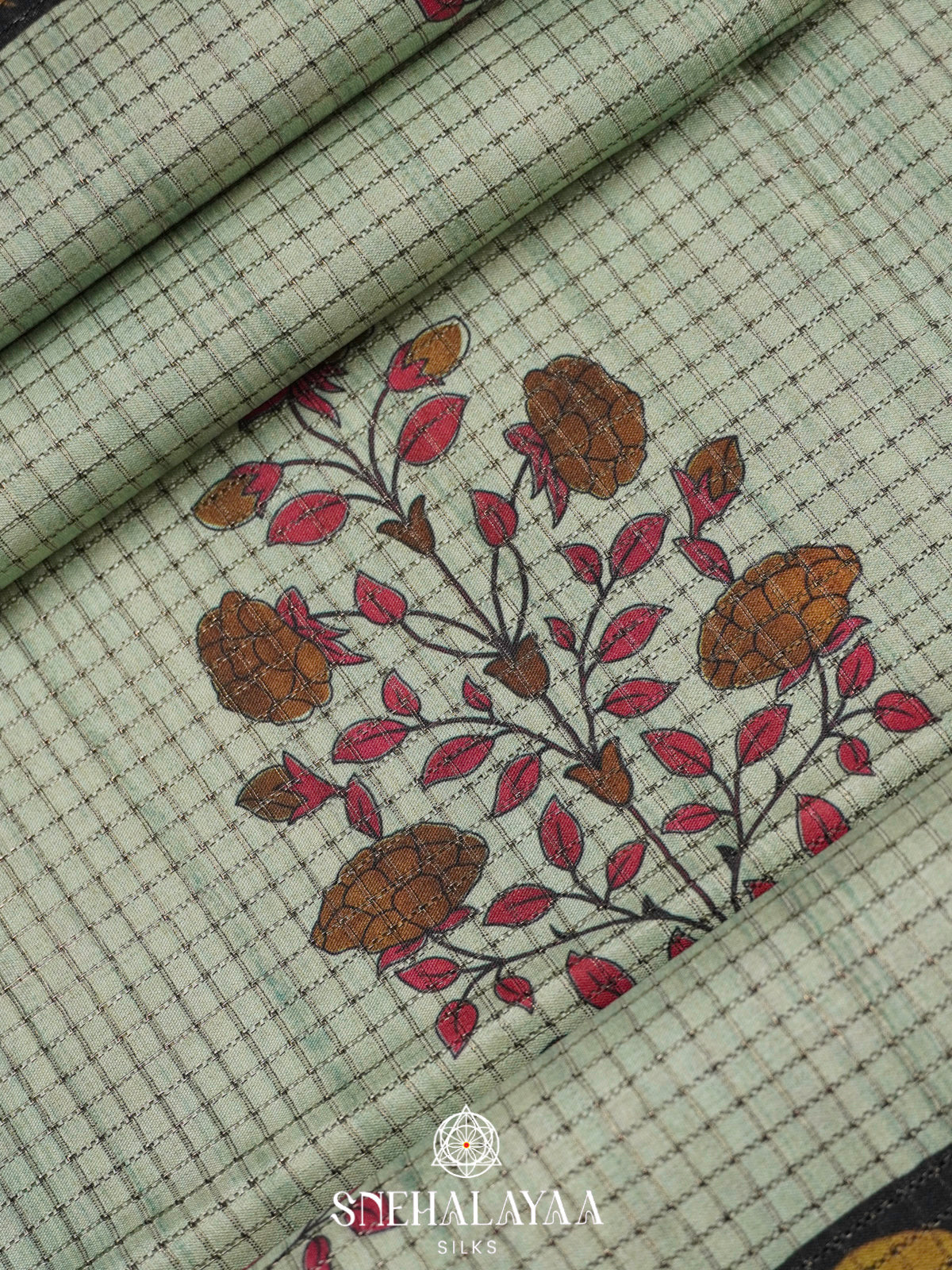 Pale Green Tussar Saree