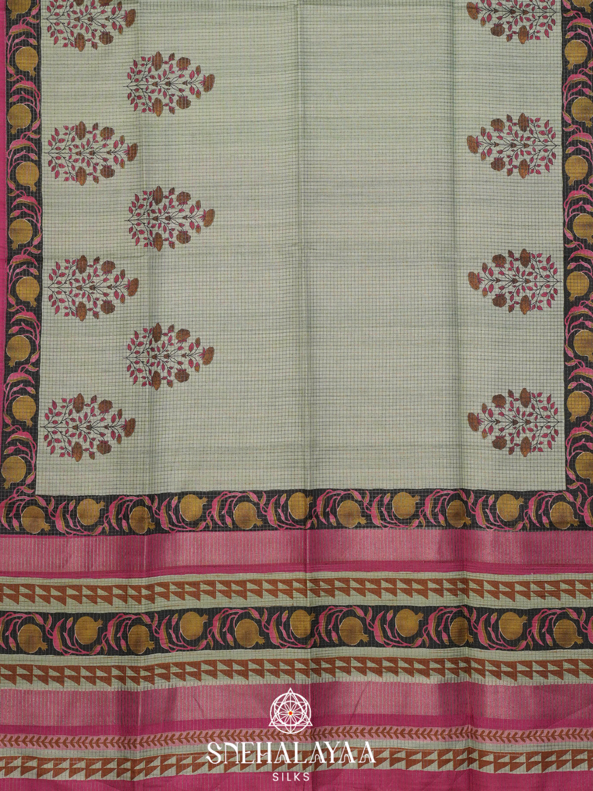 Pale Green Tussar Saree