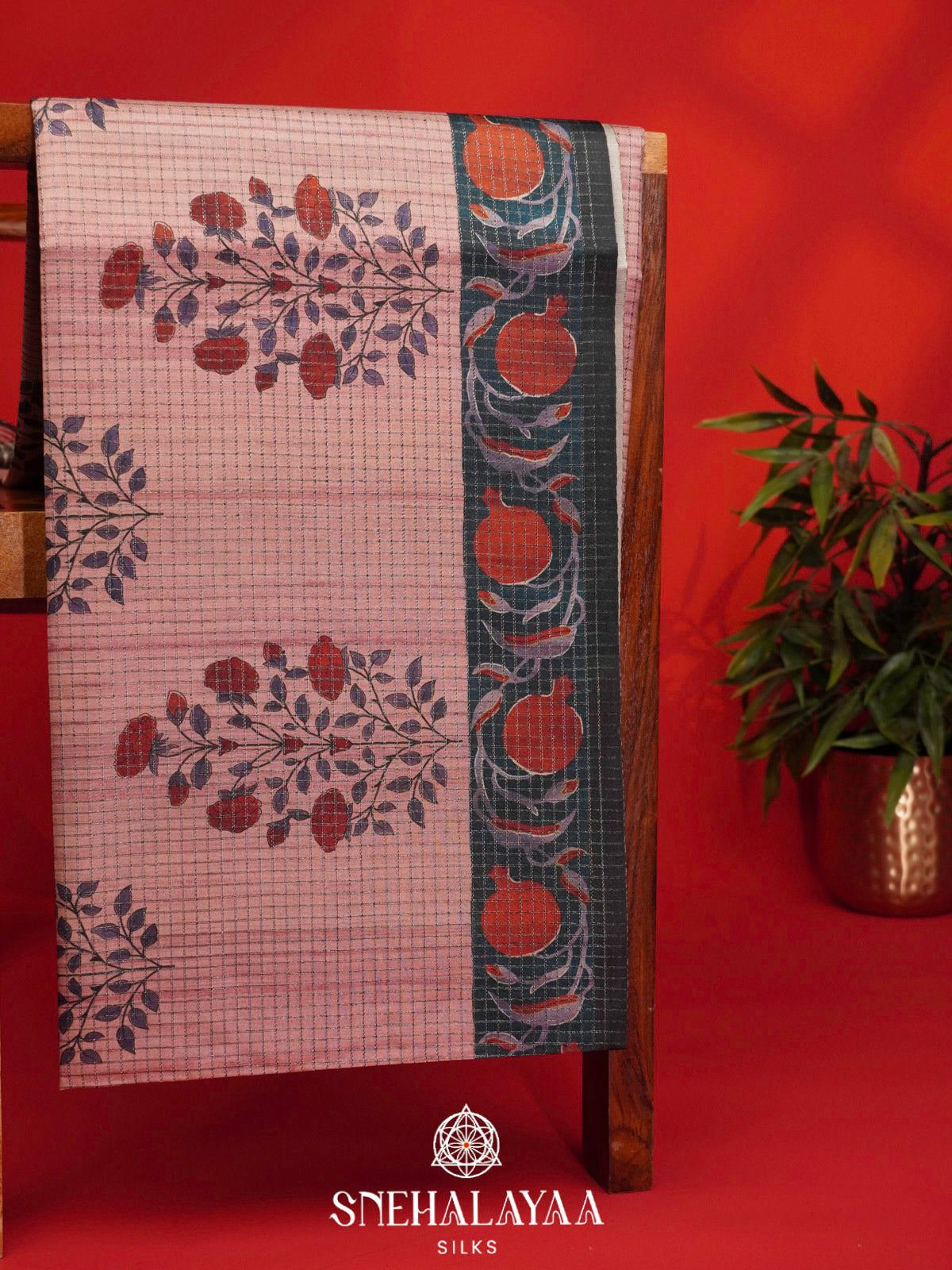 Pale Pink Tussar Saree