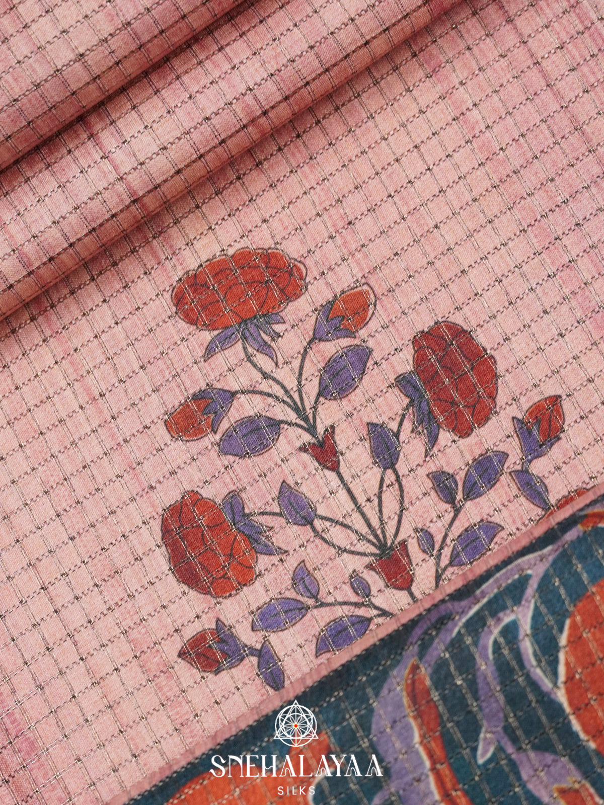 Pale Pink Tussar Saree