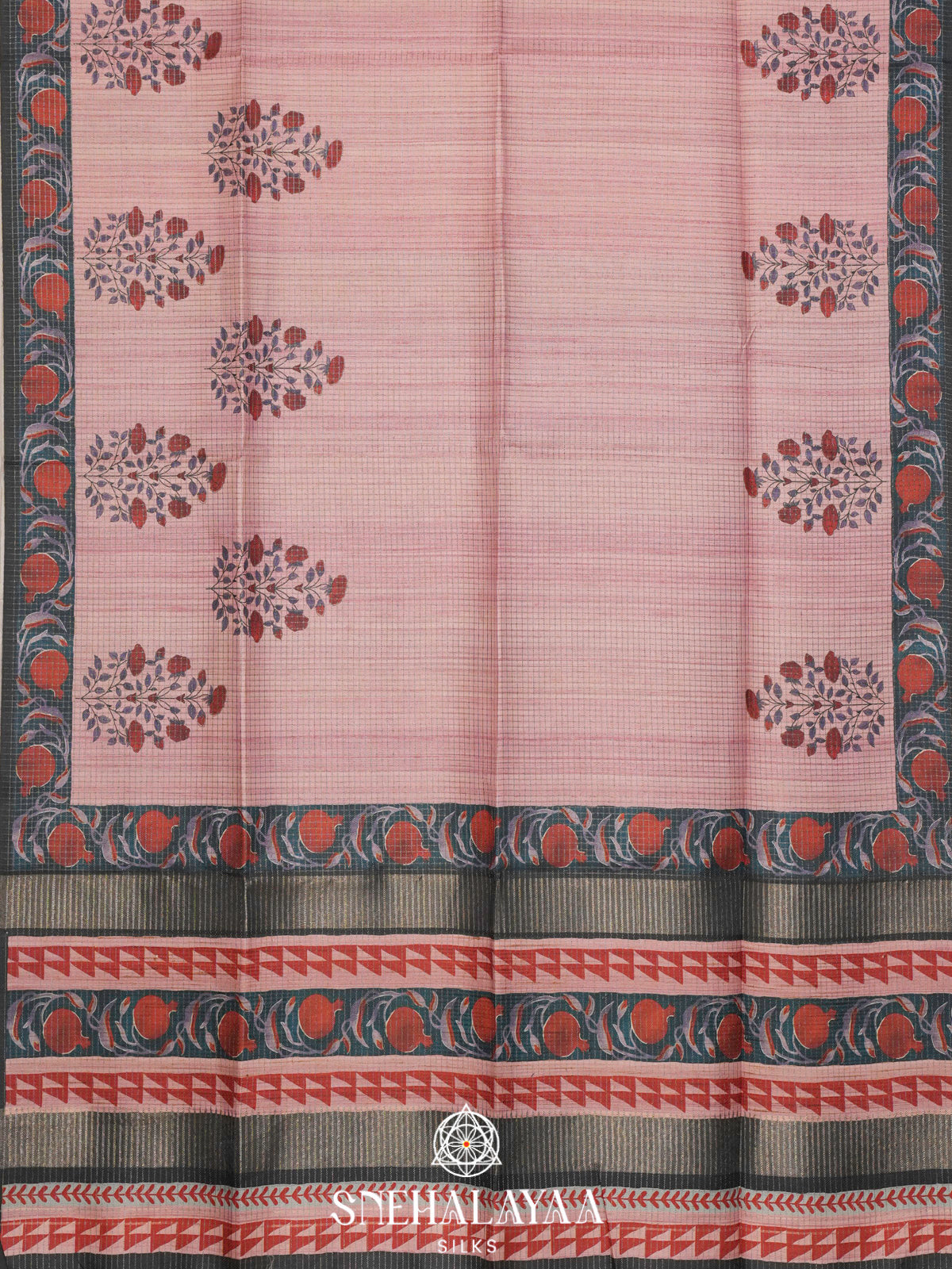 Pale Pink Tussar Saree