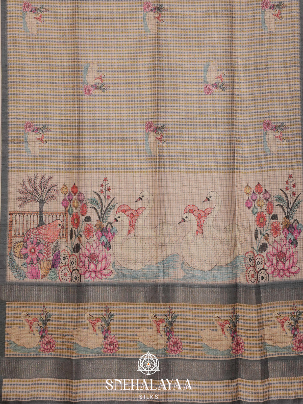 Multicolour Tussar Saree