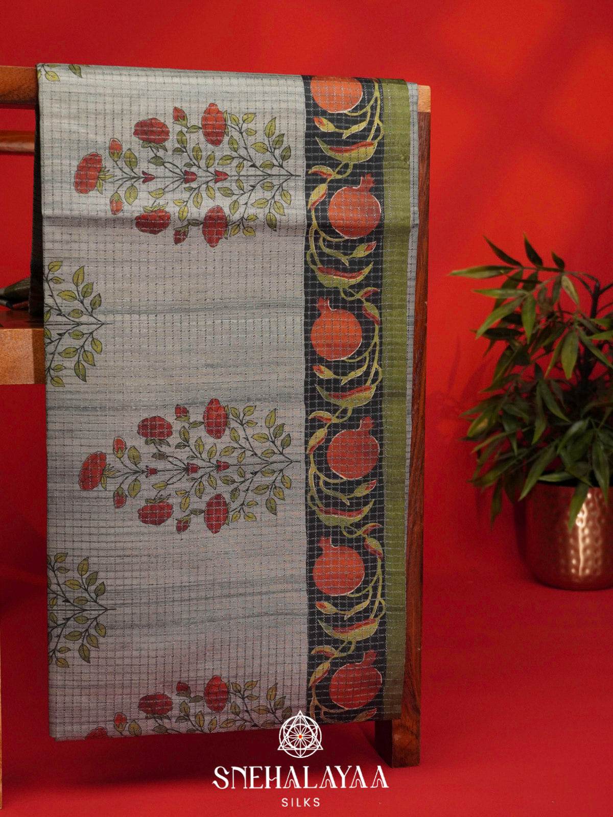 Pale Green Tussar Saree