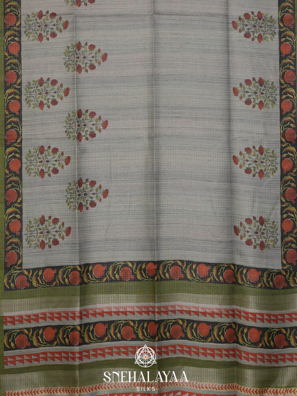 Pale Green Tussar Saree