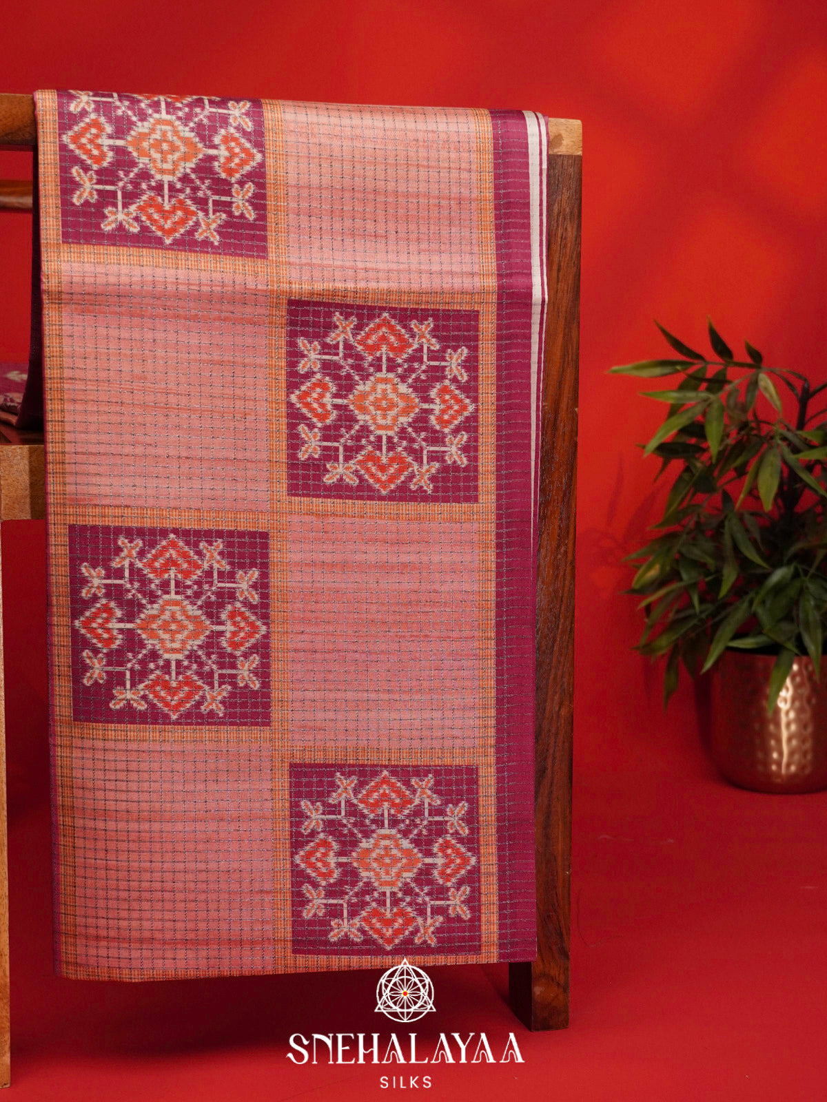 Pink Tussar Saree