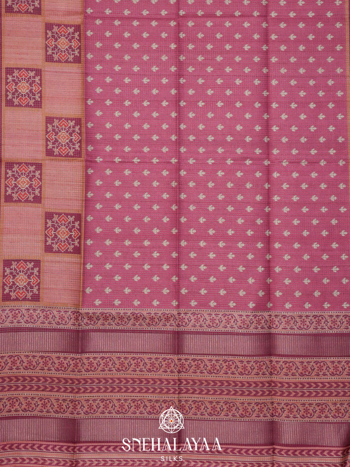 Pink Tussar Saree