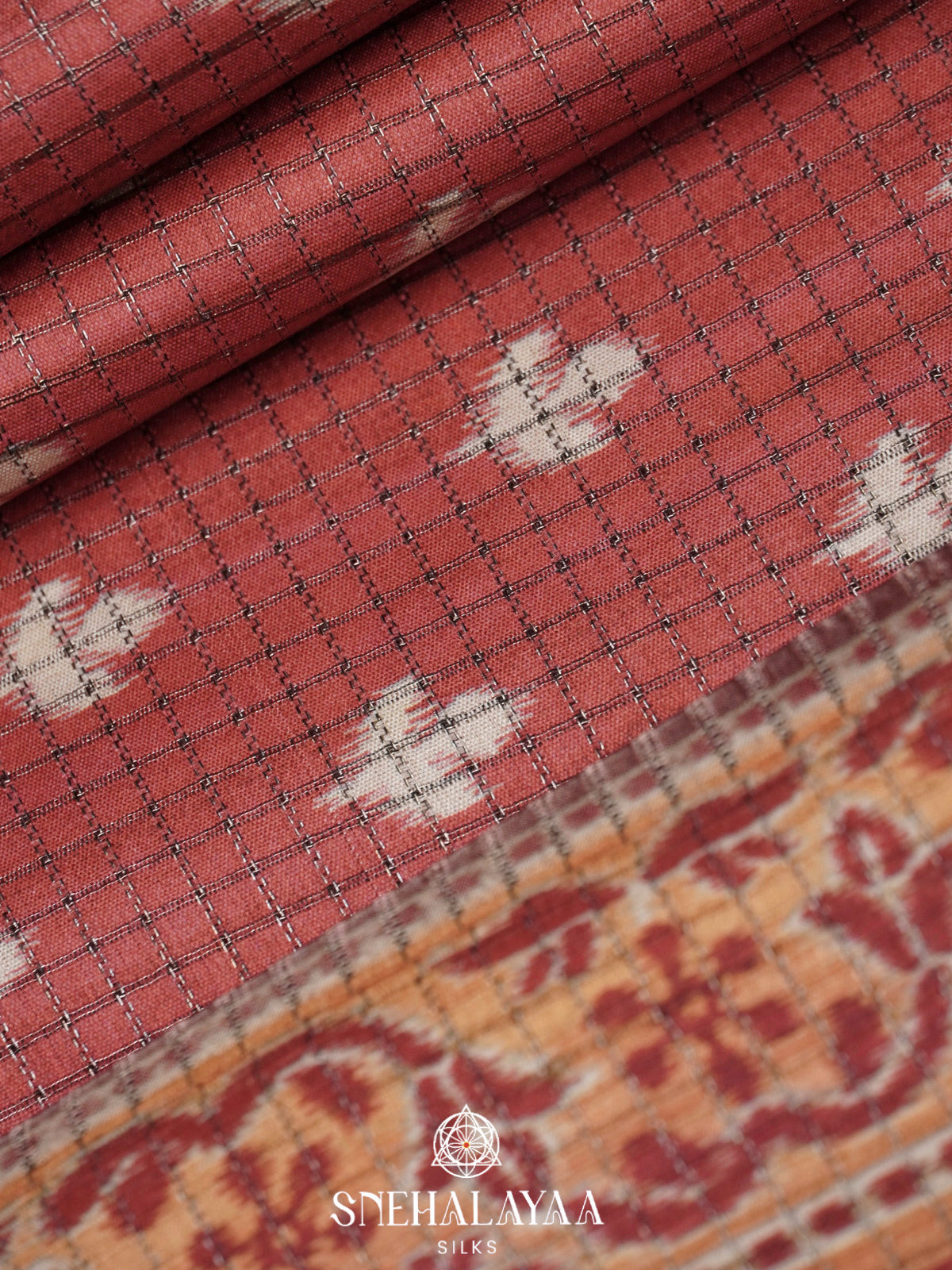 Maroon Tussar Saree
