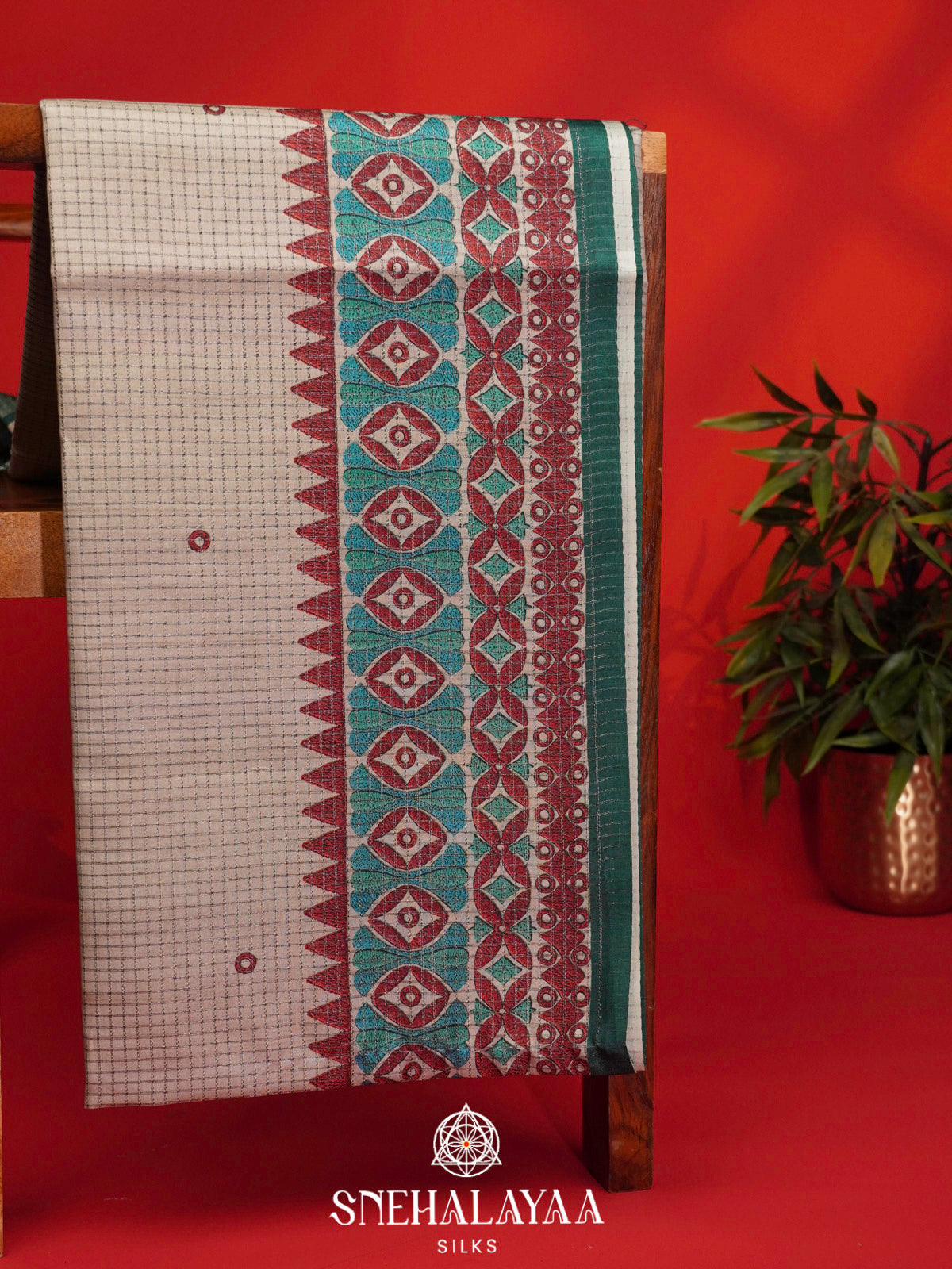 Off White Tussar Saree
