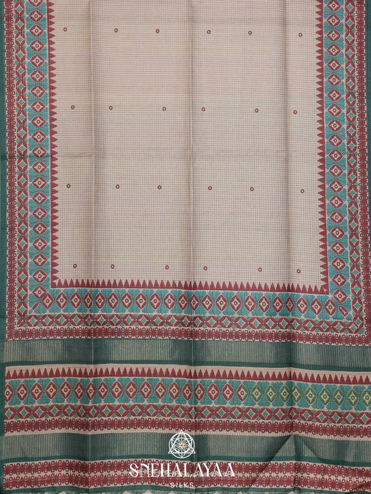 Off White Tussar Saree