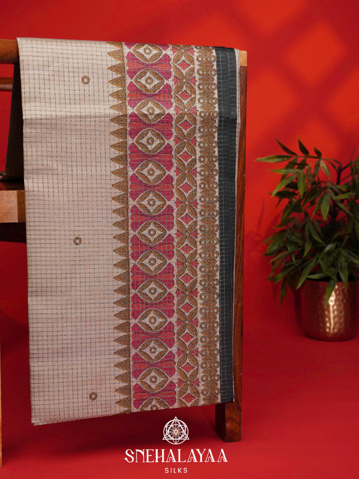 Off White Tussar Saree
