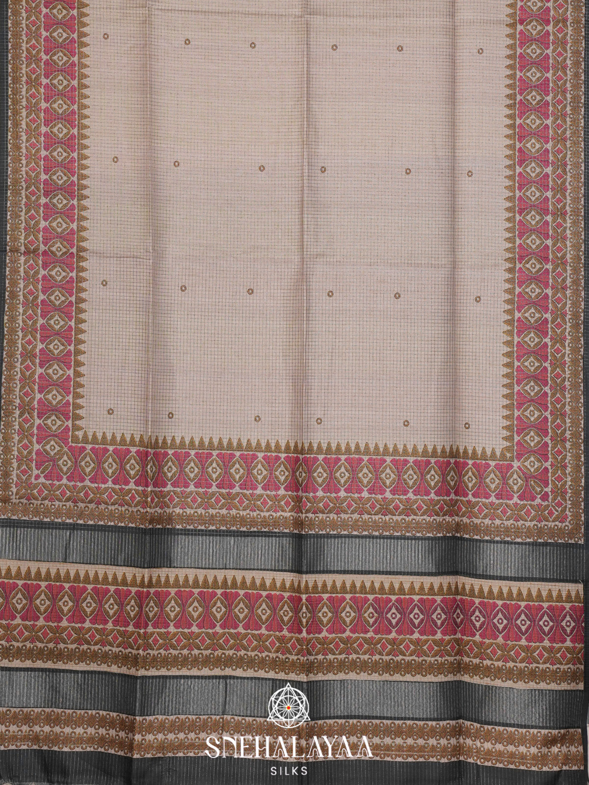 Off White Tussar Saree