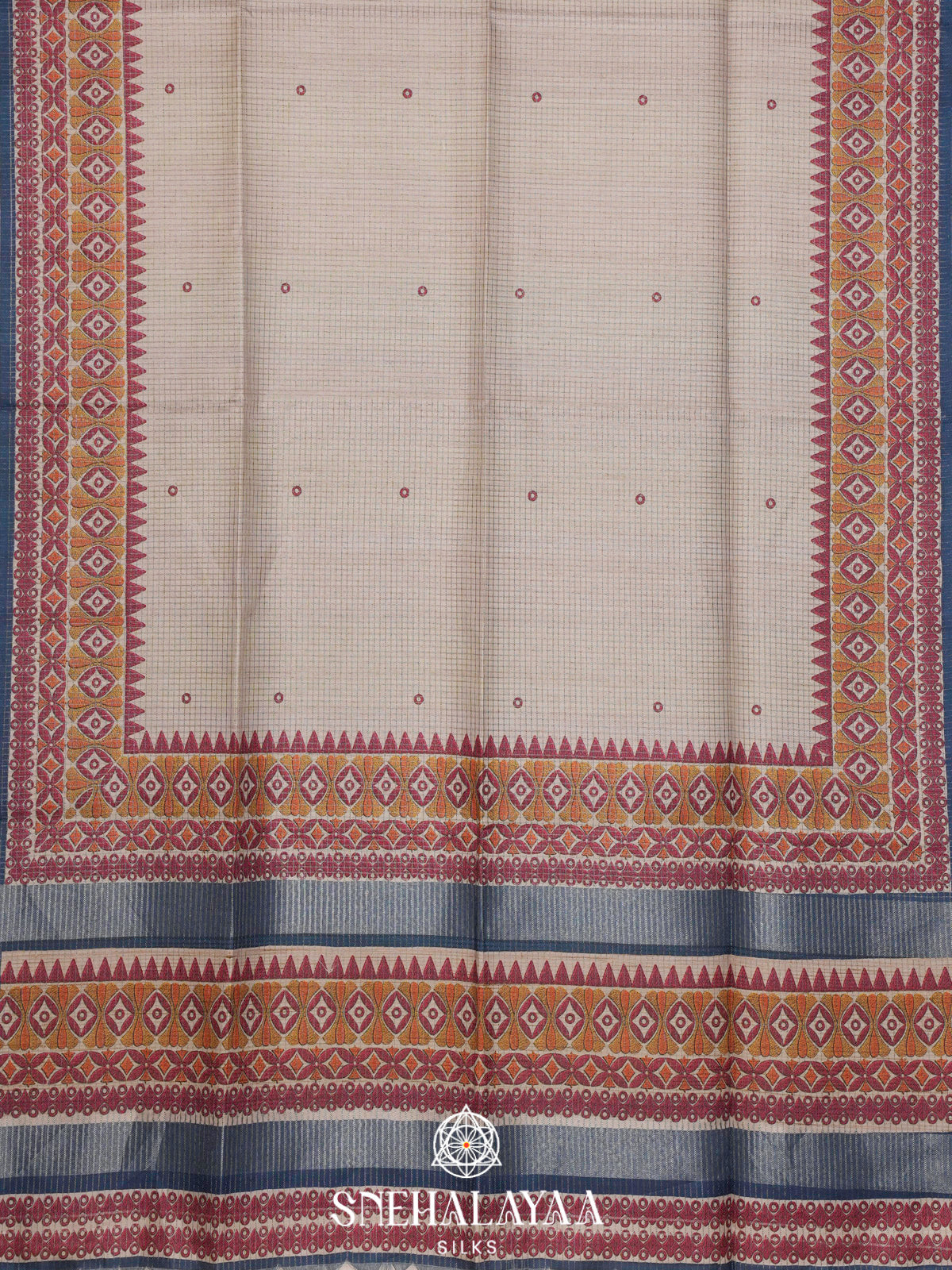 Off White Tussar Saree