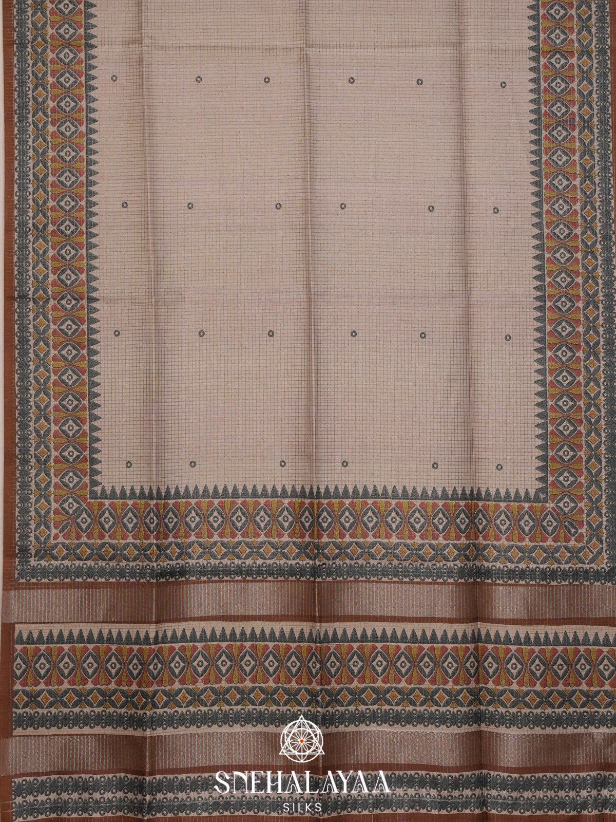 Off White Tussar Saree
