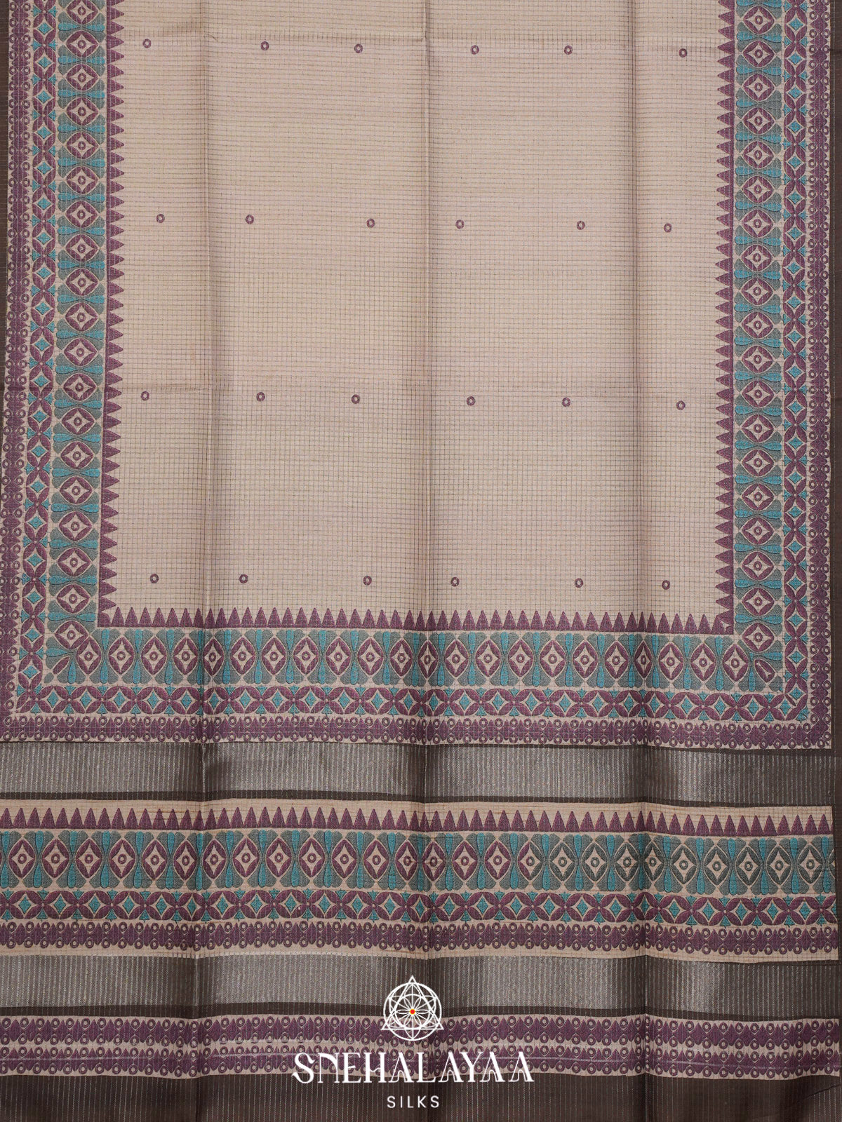 Off White Tussar Saree
