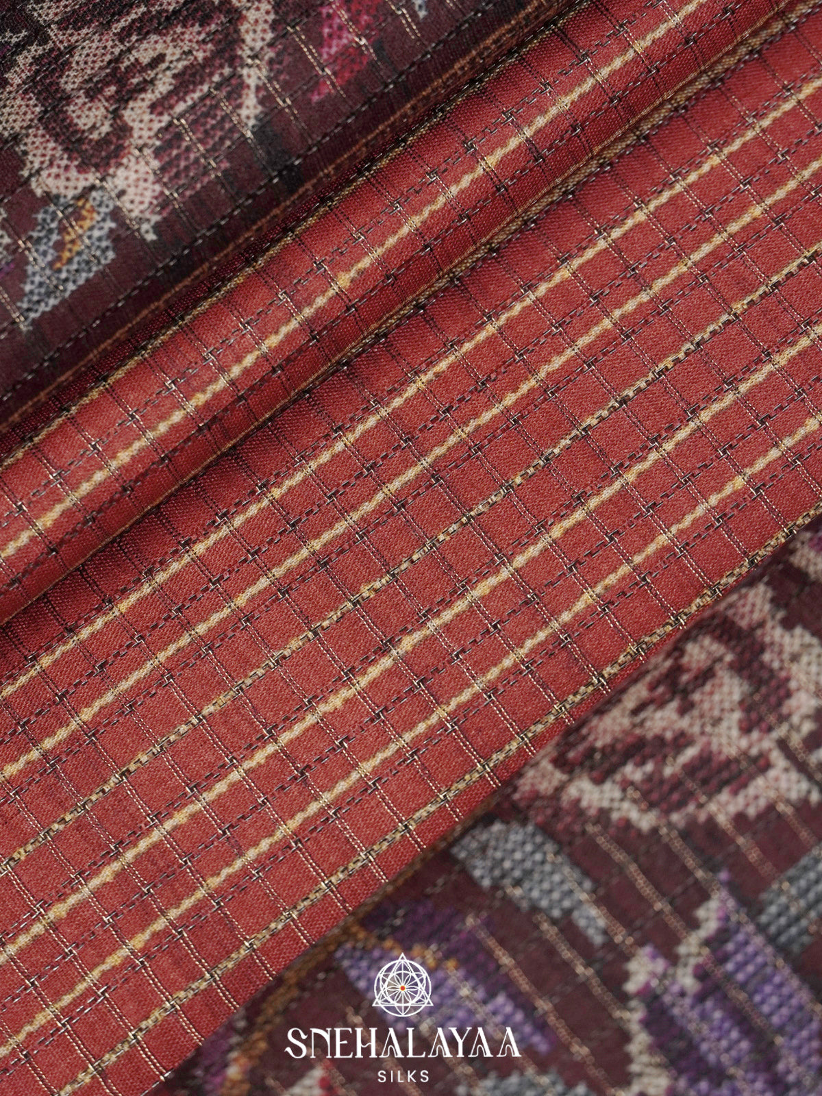 Maroon Tussar Saree