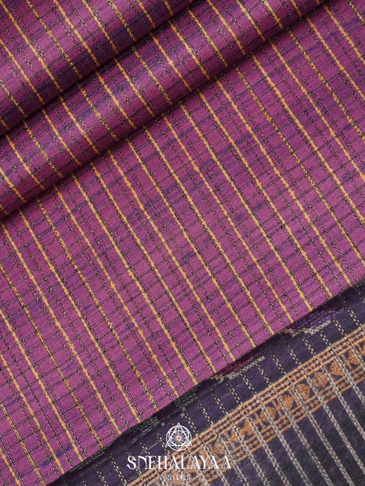 Plum Tussar Saree