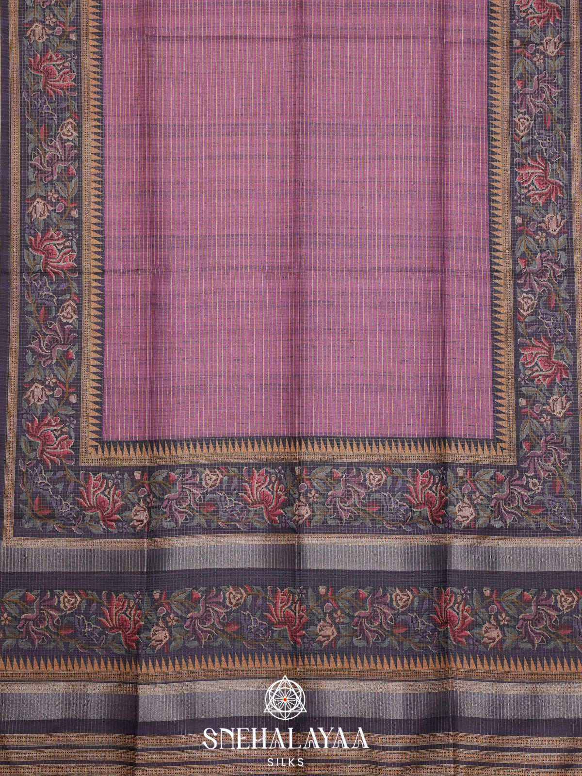 Plum Tussar Saree