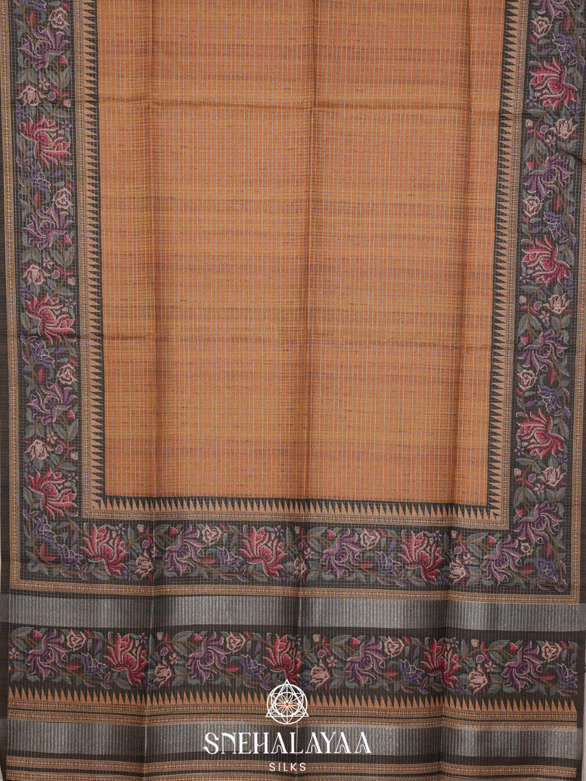 Mustard Yellow Tussar Saree