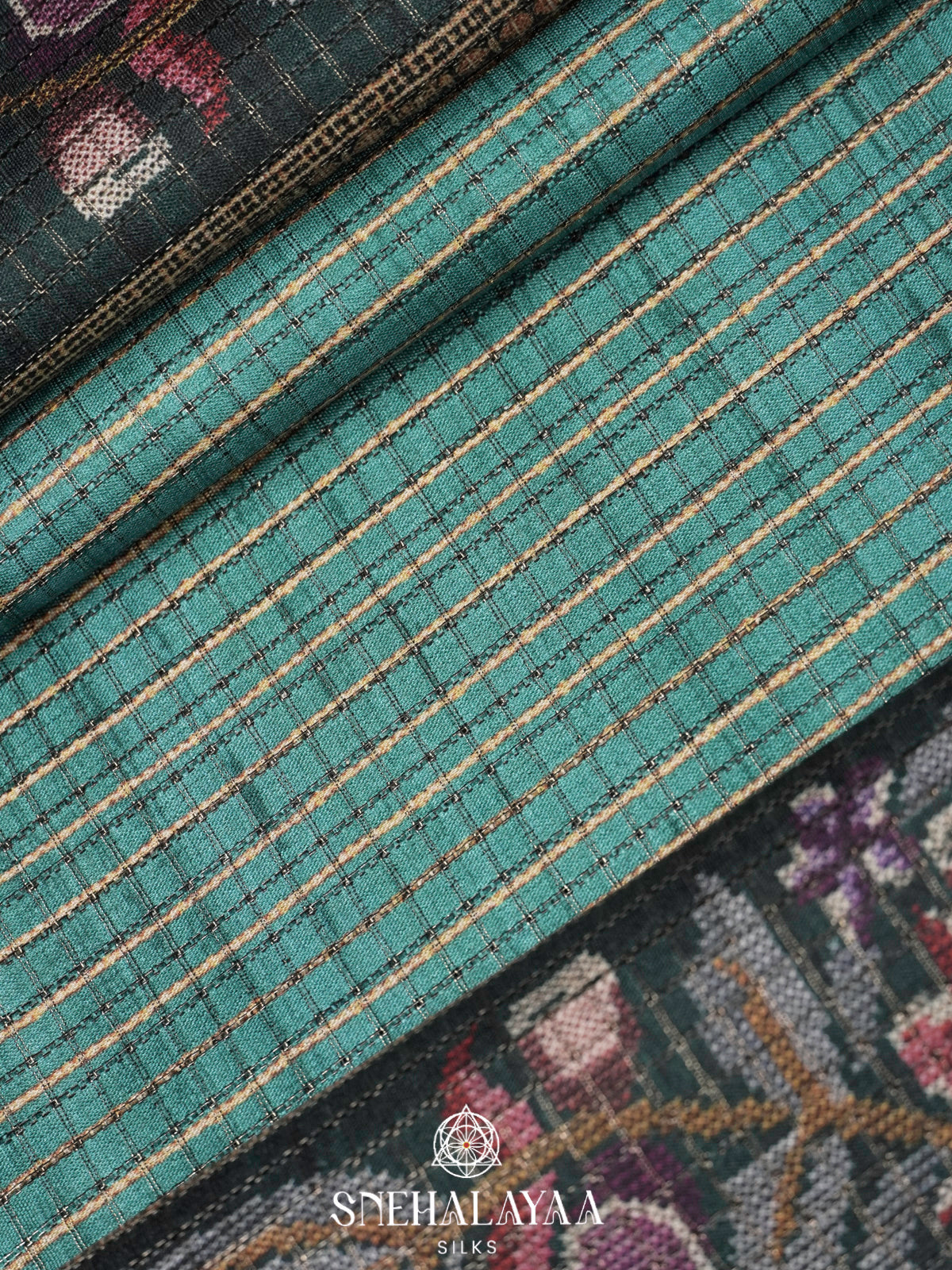 Teal Green Tussar Saree