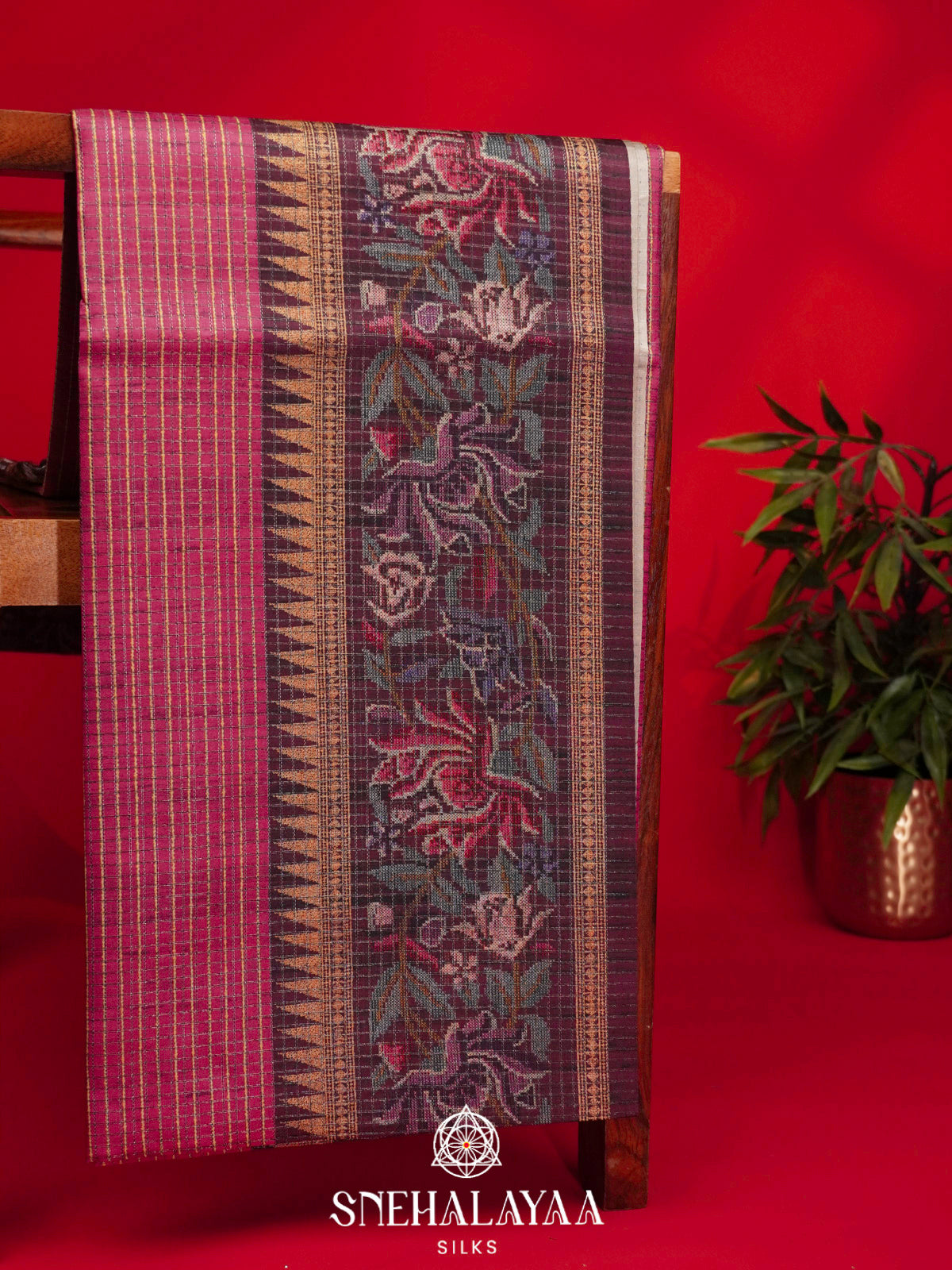 Pink Tussar Saree
