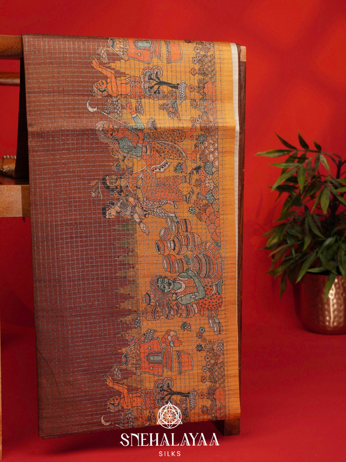 Brown Tussar Saree