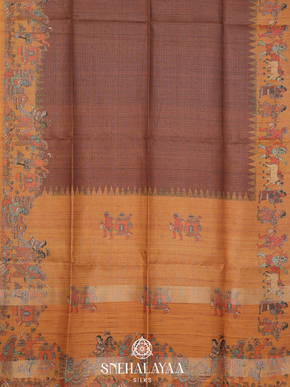 Brown Tussar Saree