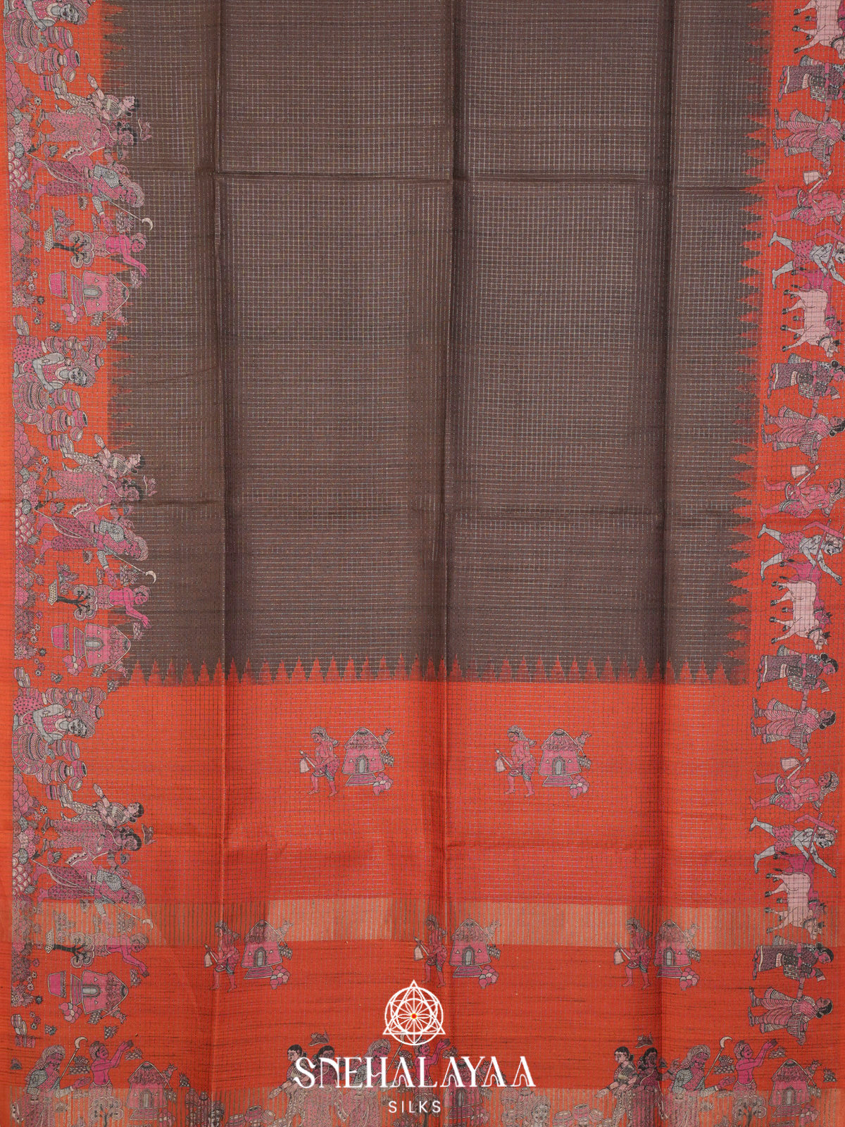 Brown Tussar Saree