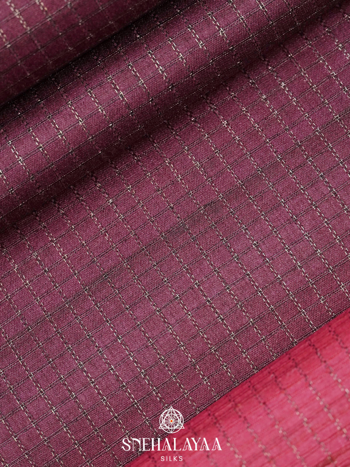 Maroon Tussar Saree