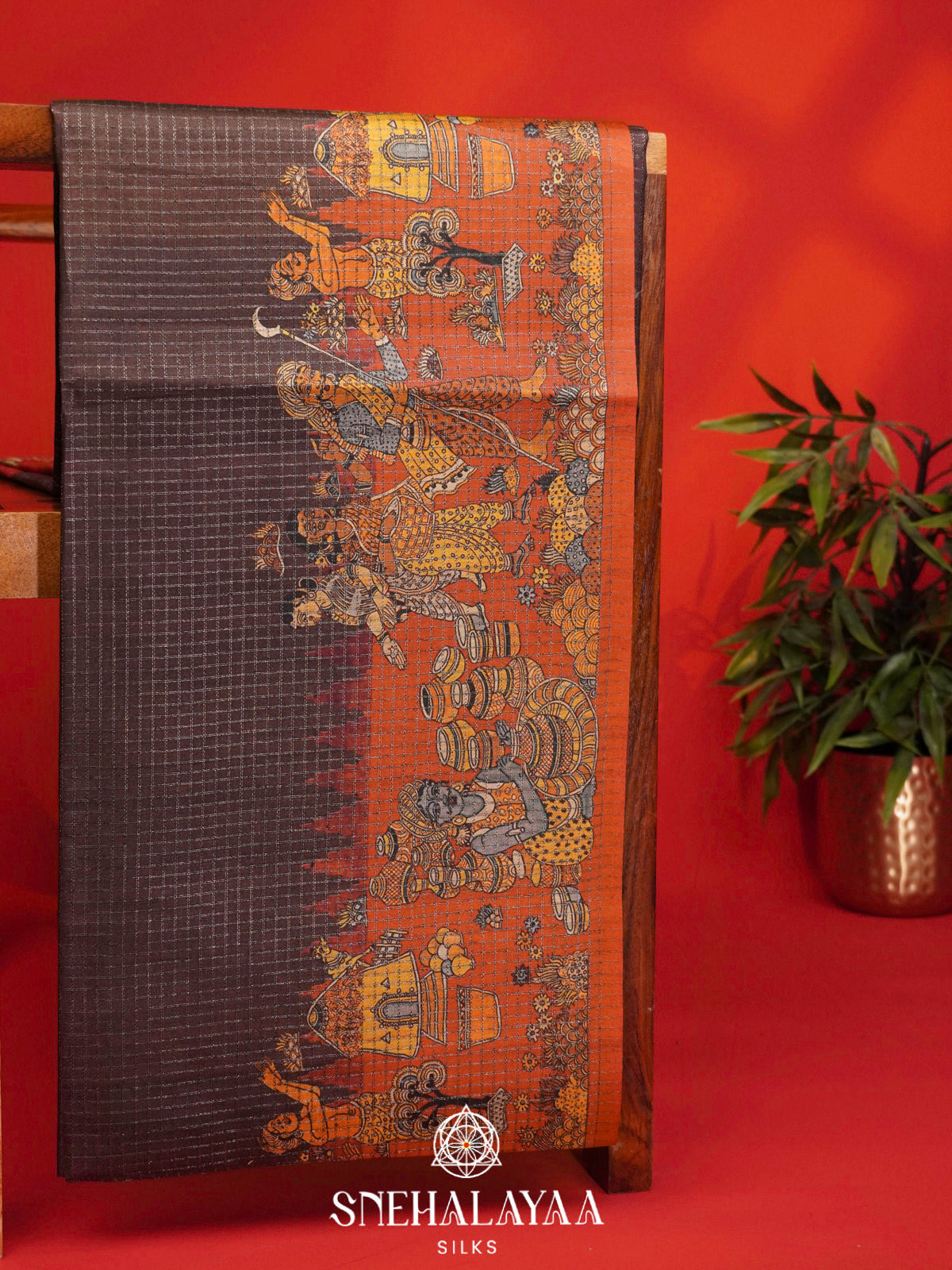 Coffee Brown Tussar Saree