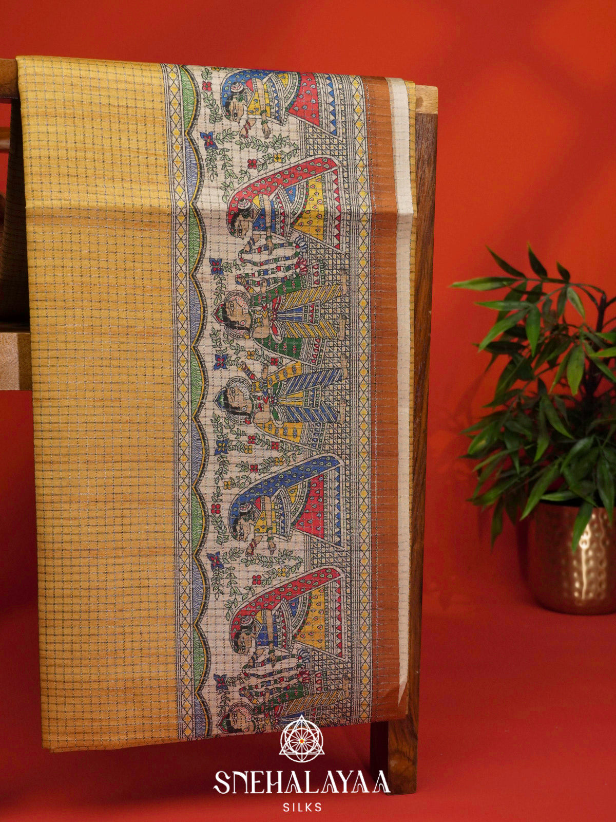 Yellow Tussar Saree