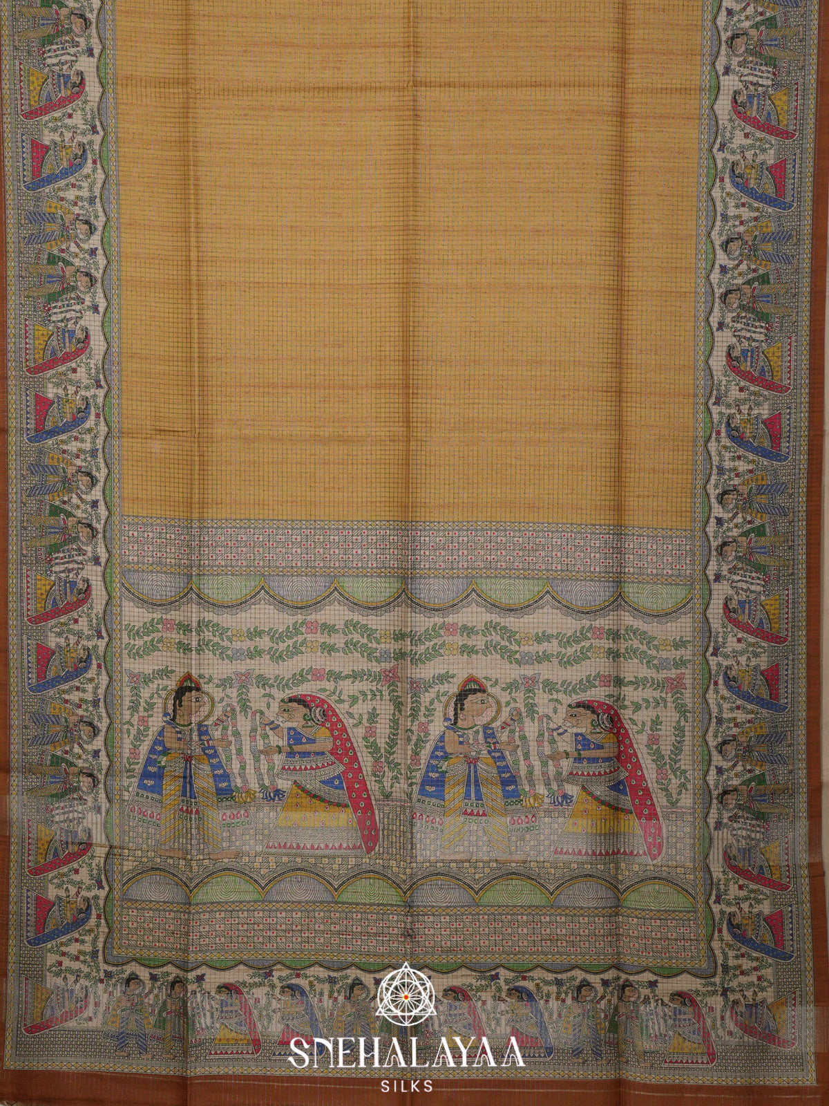 Yellow Tussar Saree