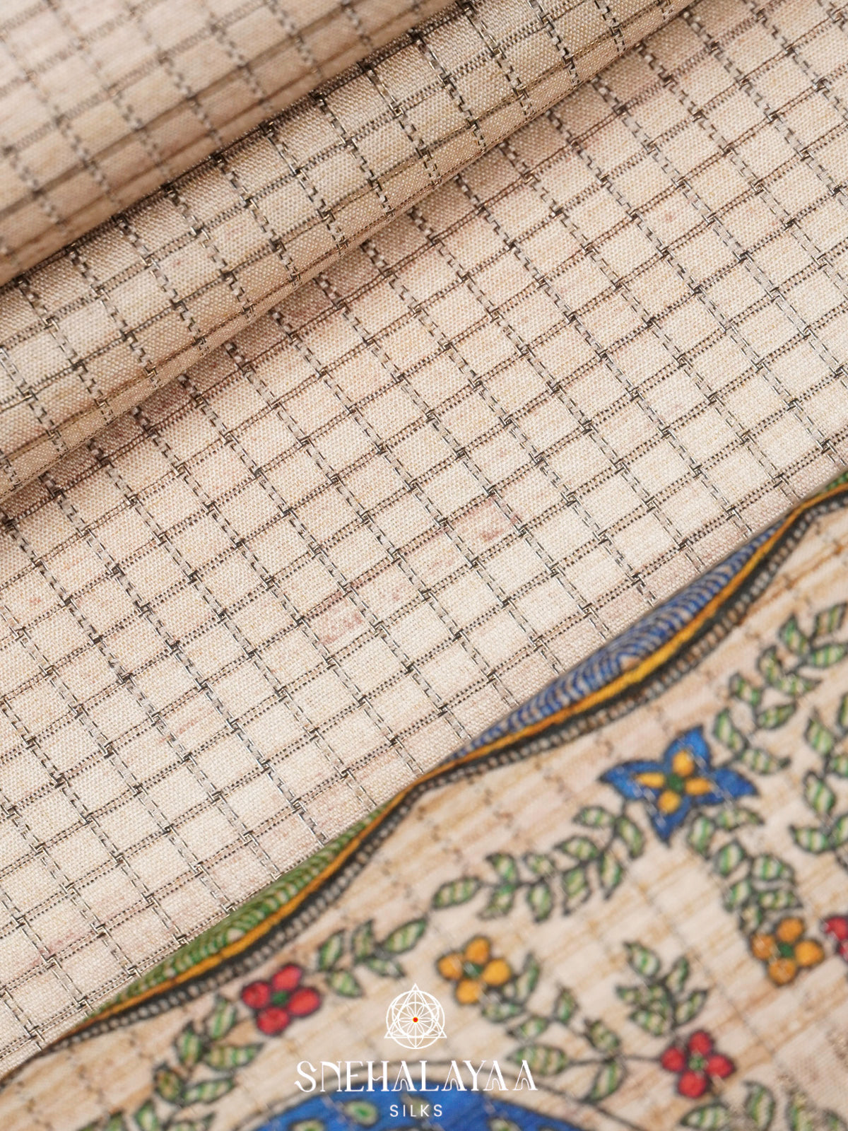 Off White Tussar Saree