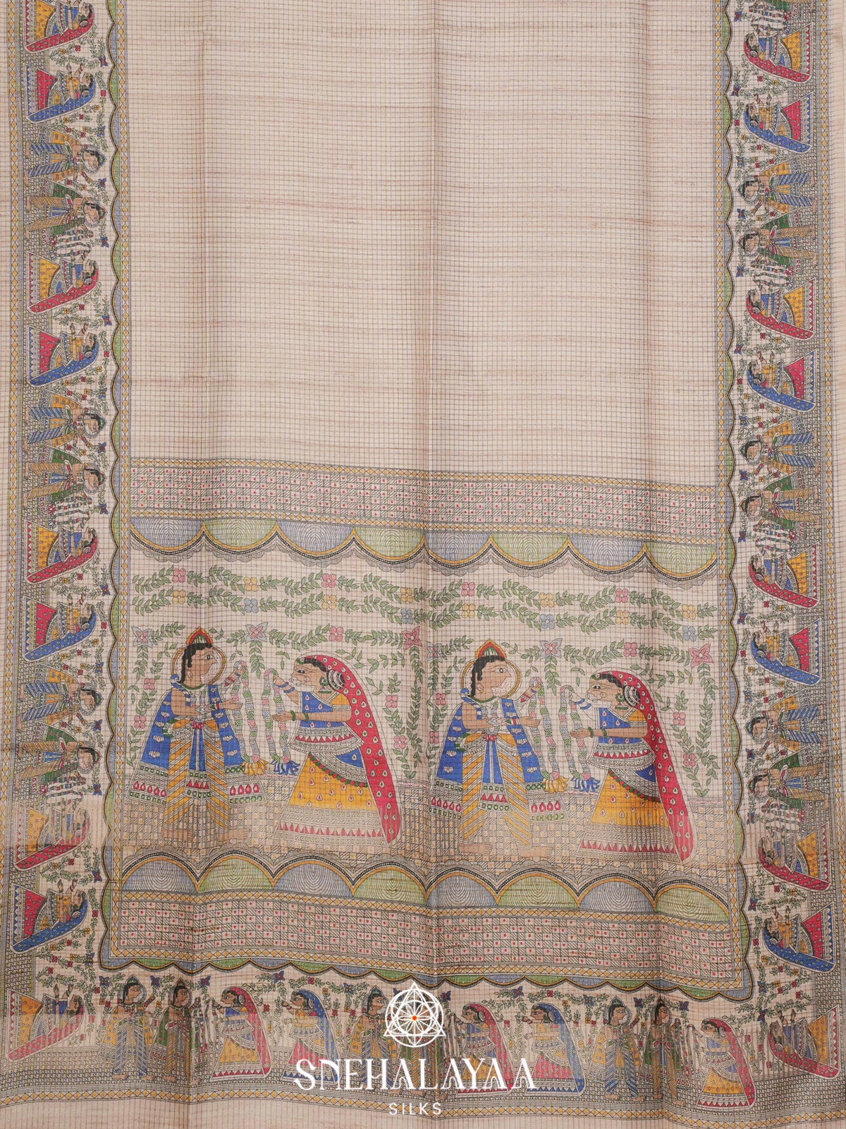 Off White Tussar Saree