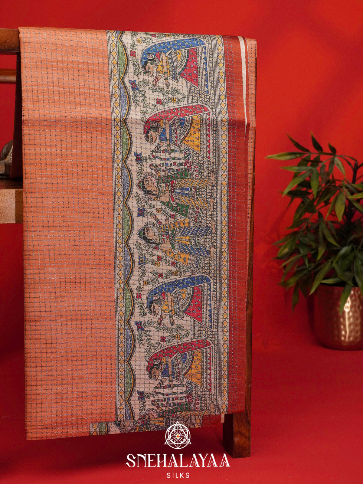 Orange Tussar Saree