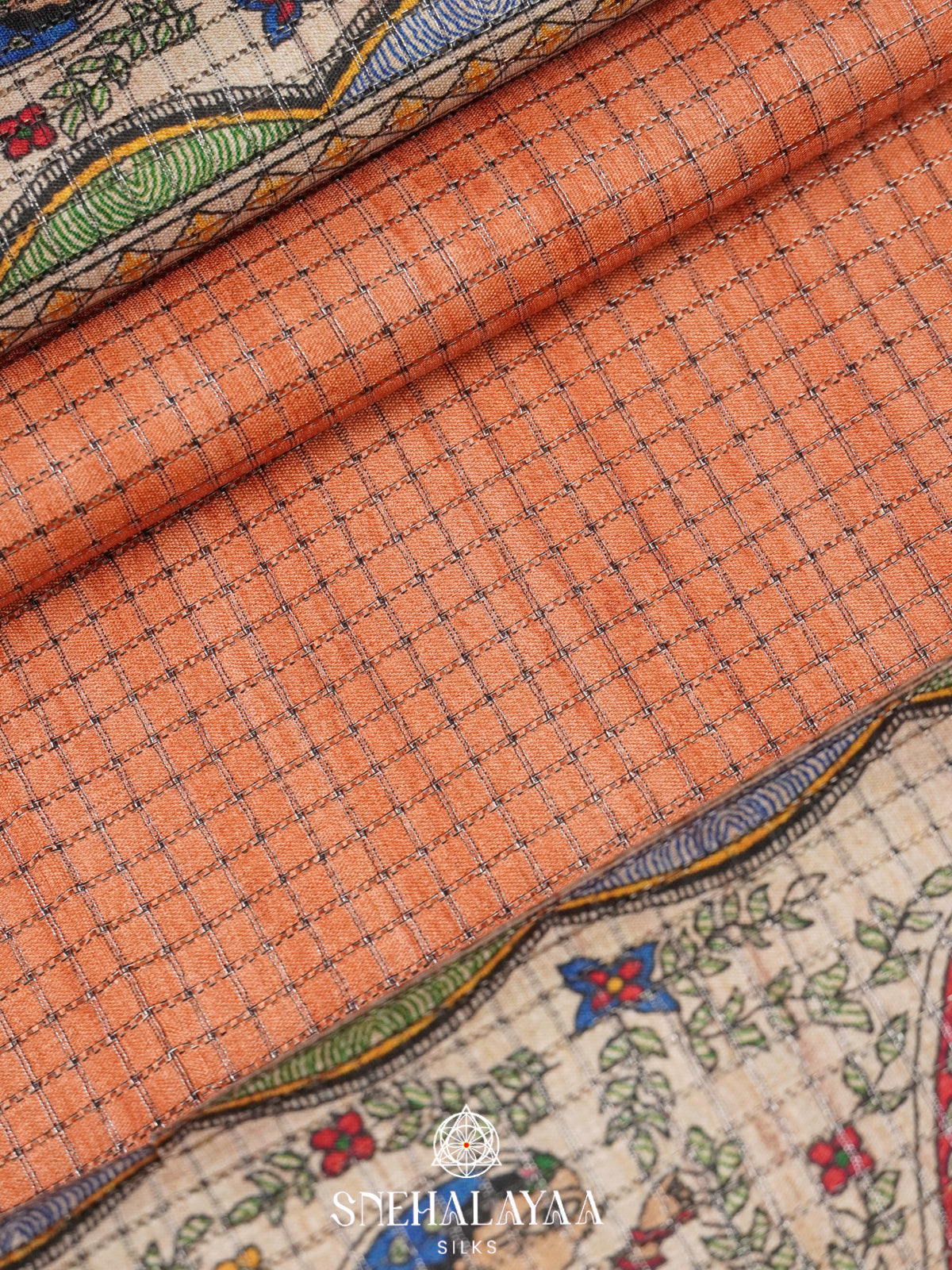 Orange Tussar Saree
