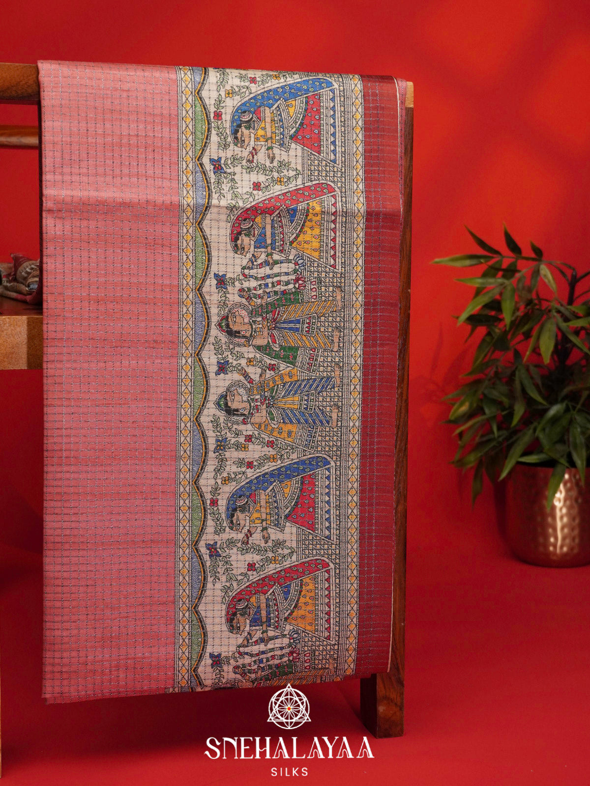Pink Tussar Saree