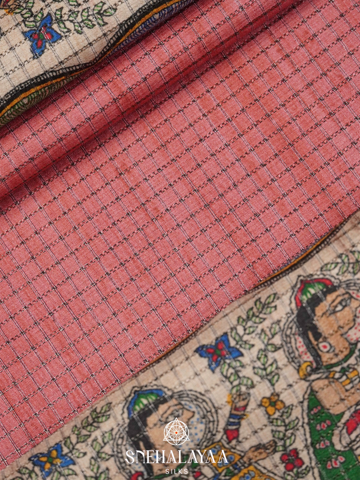Pink Tussar Saree