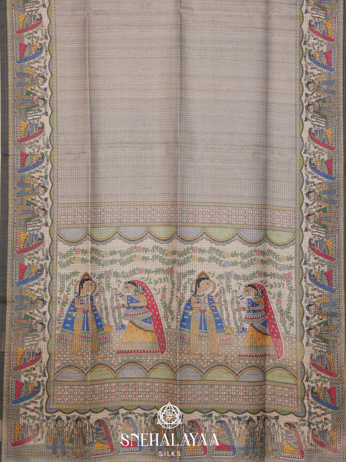 Grey Tussar Saree