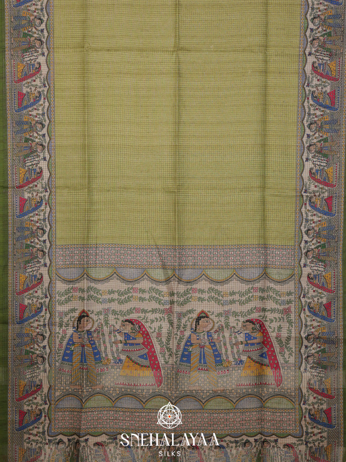 Green Tussar Saree