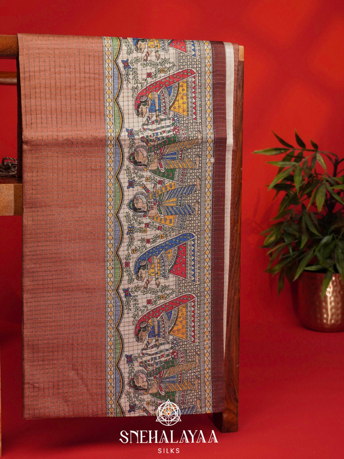 Brown Tussar Saree