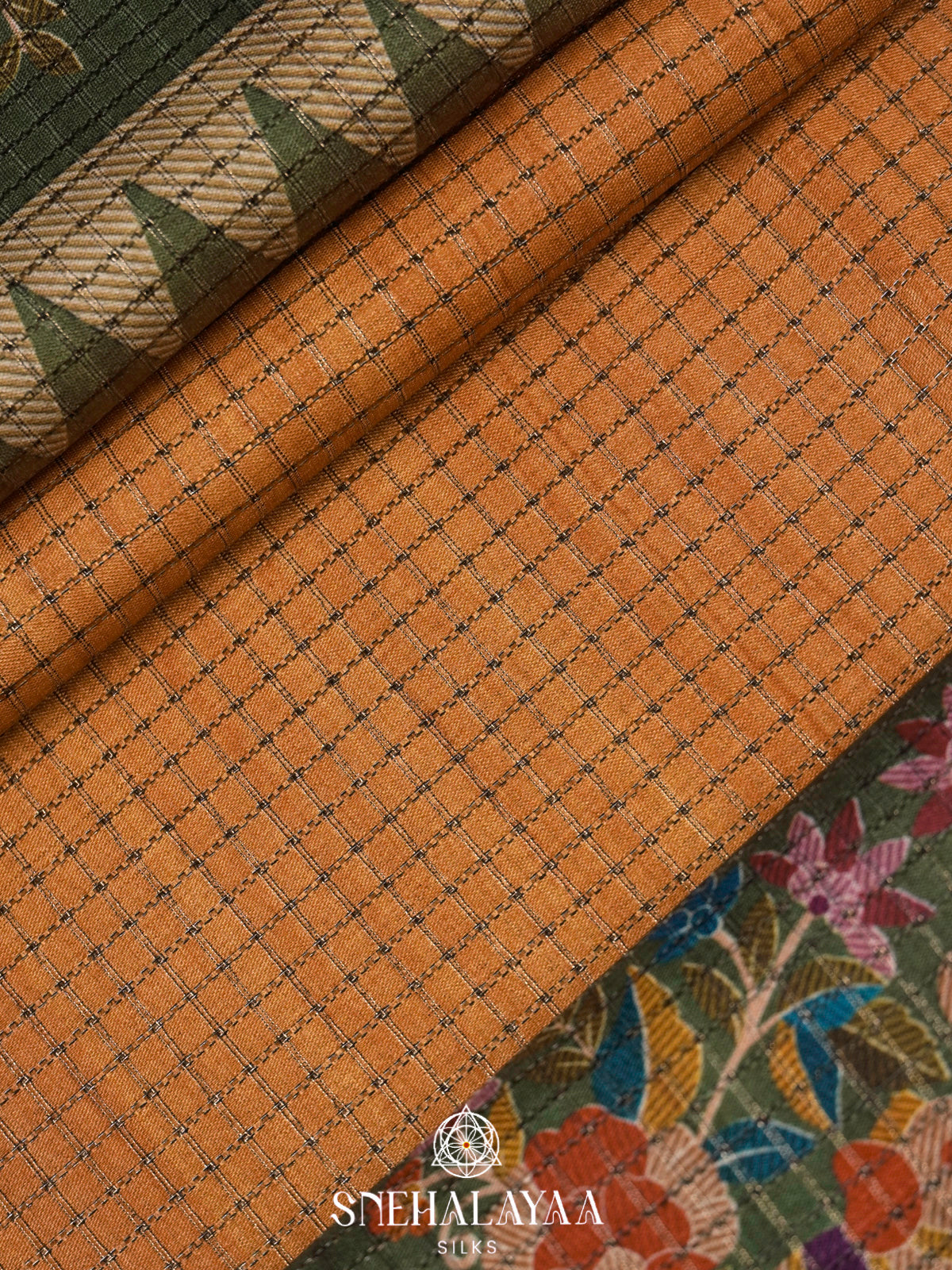 Mustard Yellow Tussar Saree