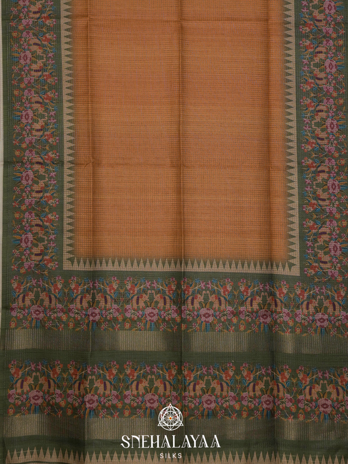 Mustard Yellow Tussar Saree