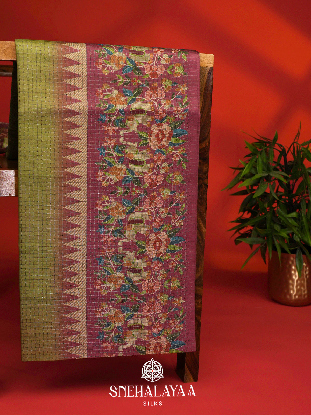Green Tussar Saree