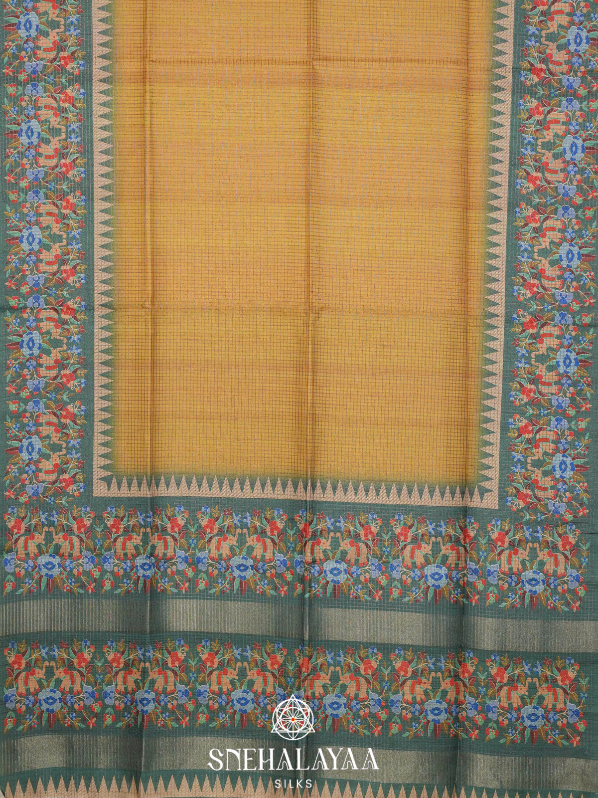 Yellow Tussar Saree