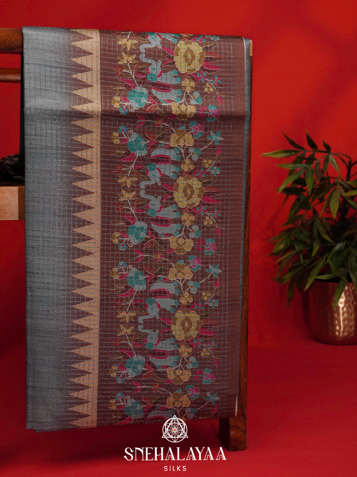 Grey Tussar Saree