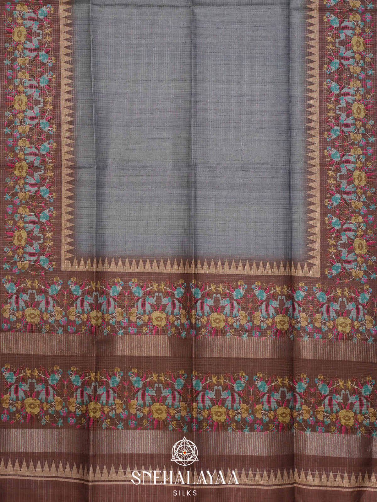 Grey Tussar Saree