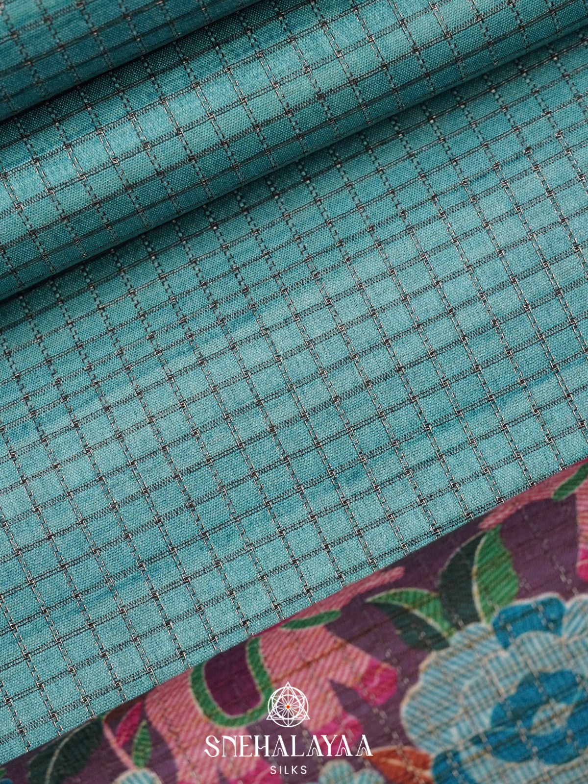 Blue Tussar Saree